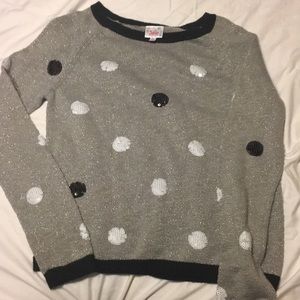 Justice sequin polka dot sweater, Sz 18